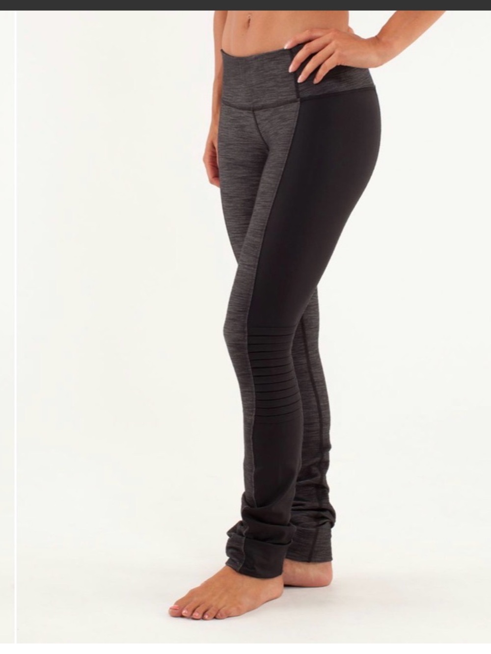Lululemon Virtue Energy Pant Black Slub Denim/Black Sz 8 Athletic Performance